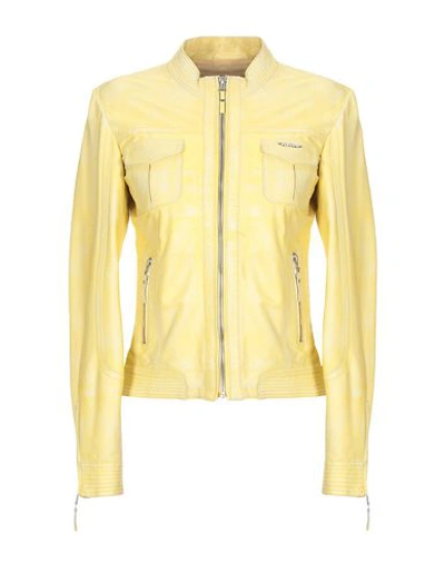 Shop Scervino Street Biker Jacket In Yellow