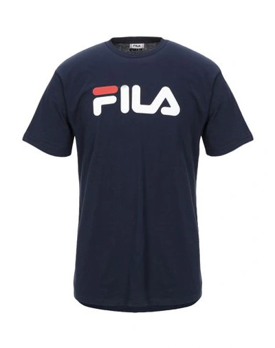 Shop Fila Man T-shirt Midnight Blue Size S Cotton