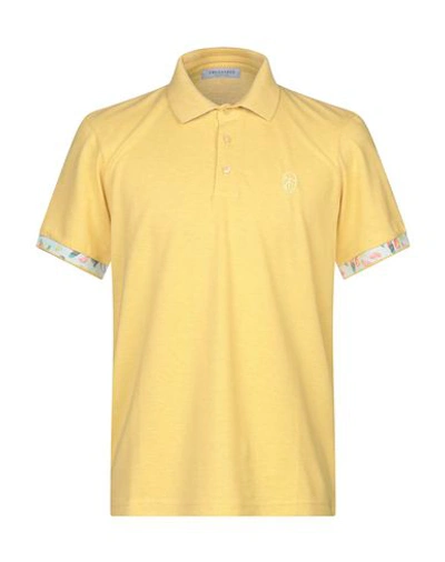 Shop Trussardi Collection Man Polo Shirt Yellow Size Xs Cotton