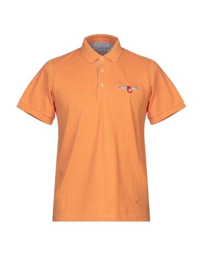Shop Trussardi Collection Man Polo Shirt Orange Size S Cotton