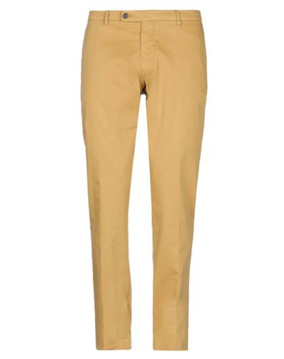 Shop Berwich Man Pants Camel Size 38 Cotton, Elastane In Beige