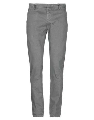 Shop Dondup Man Pants Grey Size 38 Cotton, Elastane
