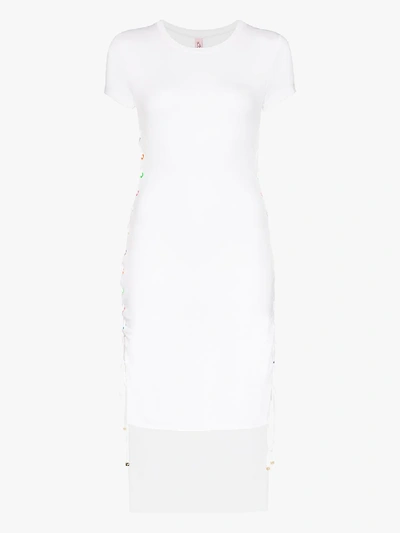 Shop Agent Provocateur Marney Cutout Lace-up Dress In White