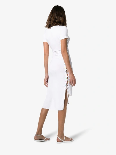 Shop Agent Provocateur Marney Cutout Lace-up Dress In White