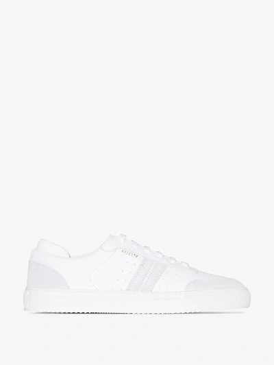 Shop Axel Arigato White Dunk Low Top Leather Sneakers