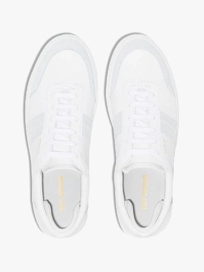 Shop Axel Arigato White Dunk Low Top Leather Sneakers