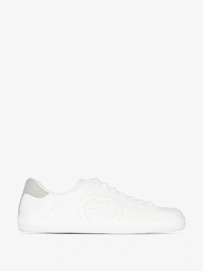Shop Gucci White Ace Low Top Sneakers