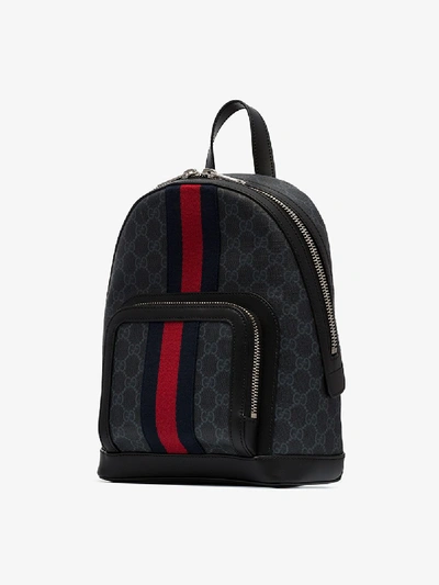 Shop Gucci Black Logo Web Stripe Backpack