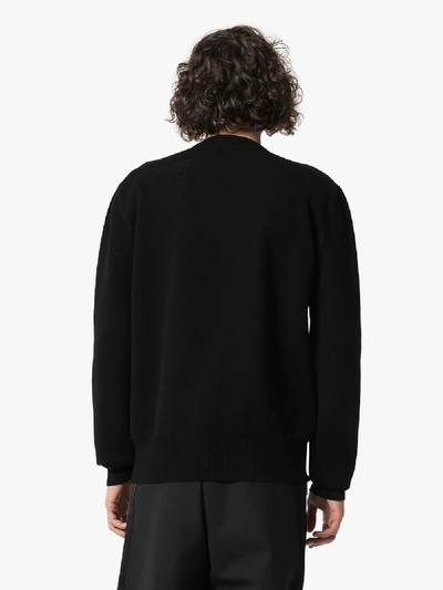 Shop Alexander Mcqueen Floral Logo Intarsia Sweater In Black
