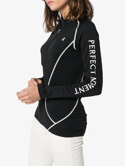 Shop Perfect Moment Thermal Half Zip Logo Performance Top In Black