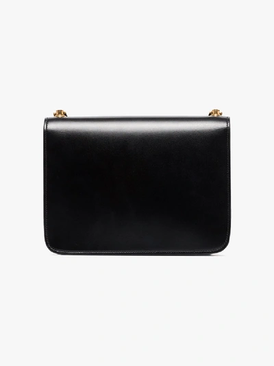 Shop Saint Laurent Black Carrie Leather Shoulder Bag