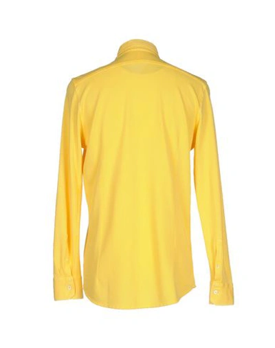 Shop Drumohr Man Shirt Yellow Size S Cotton