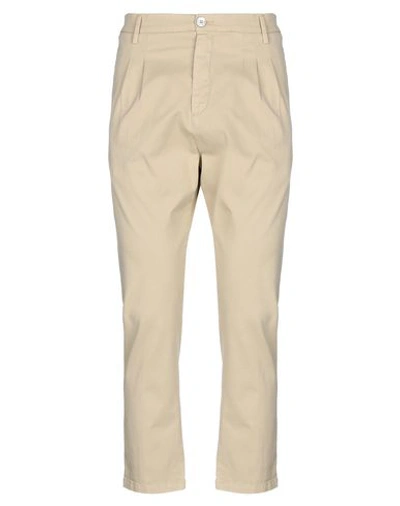 Shop Aglini Man Pants Beige Size 32 Cotton, Elastane