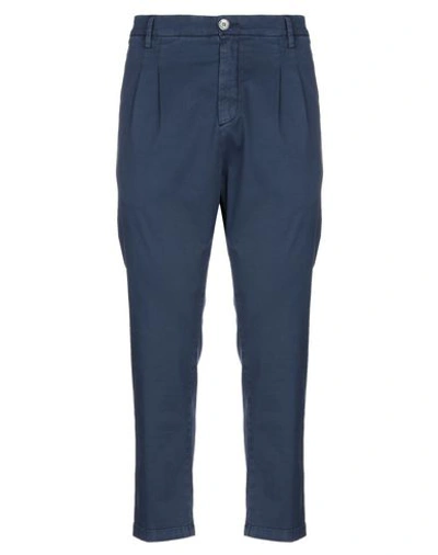 Shop Aglini Man Pants Slate Blue Size 31 Cotton, Elastane