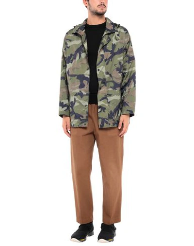 Shop Valentino Garavani Man Overcoat Military Green Size 34 Polyamide