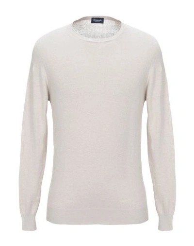 Shop Drumohr Man Sweater Beige Size 44 Linen, Polyester