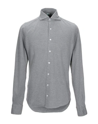 Shop Finamore 1925 Patterned Shirt In Grey