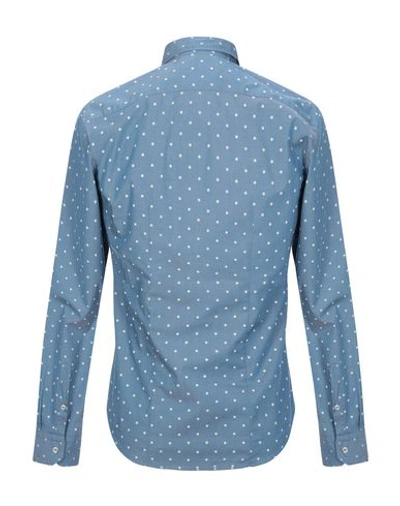 Shop Brian Dales Man Shirt Blue Size 16 ½ Cotton, Elastane