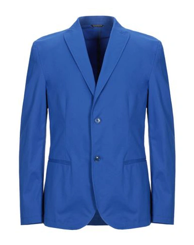 Shop Grey Daniele Alessandrini Man Blazer Bright Blue Size 38 Cotton, Elastane