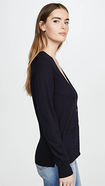 Shop Tory Burch Madeline Cardigan In Navy