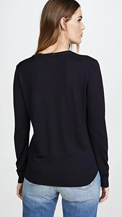 Shop Tory Burch Madeline Cardigan In Navy