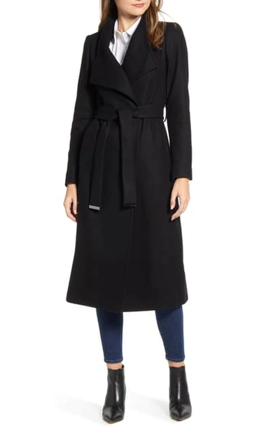 Shop Ted Baker Gwynith Wool Blend Wrap Coat In Black