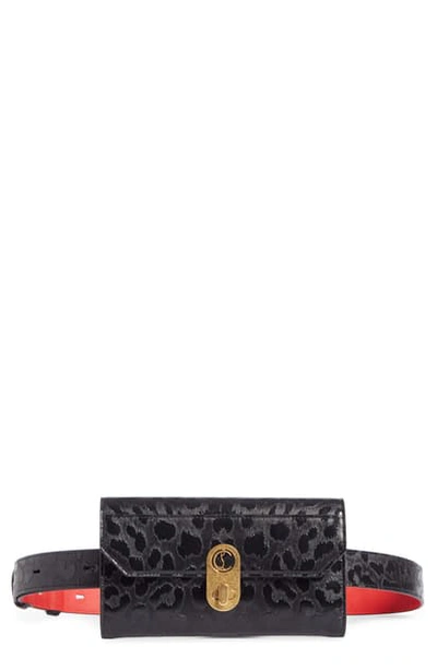 Shop Christian Louboutin Elisa Embossed Leather Belt Bag In Ultrablack