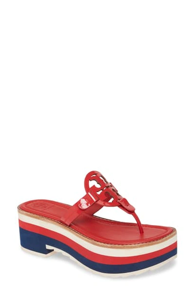 Shop Tory Burch Miller Platform Sandal In Brilliant Red