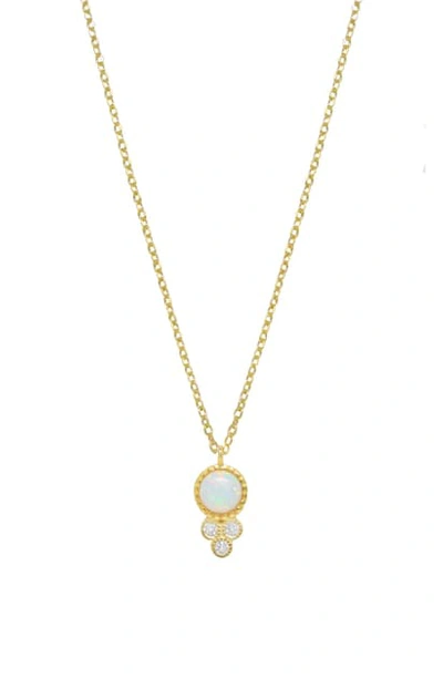 Shop Ettika Opal & Crystal Pendant Necklace In Gold