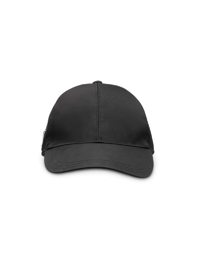 Shop Prada Logo Plaque Baseball Cap In Black