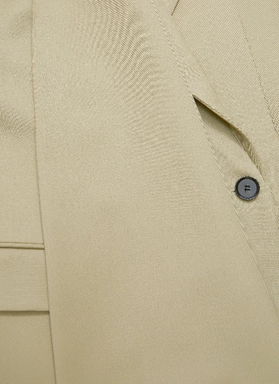 Shop Proenza Schouler Asymmetric Scarf Lapel Single Button Blazer In Neutral