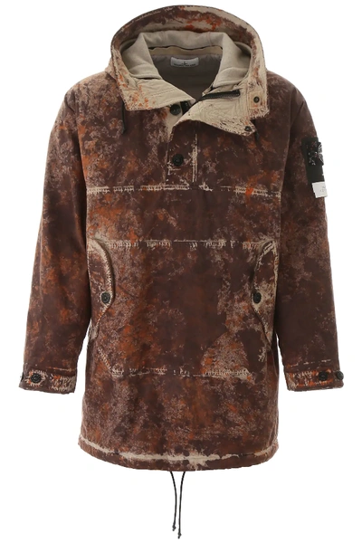 Shop Stone Island Paintball Camo Parka In Brown,beige