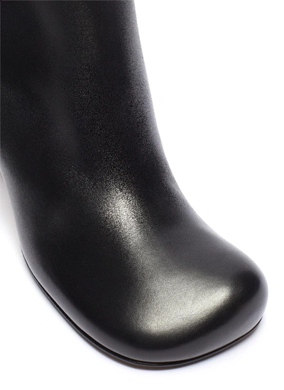 Shop Bottega Veneta Metal Heel Leather Boots In Black,metallic