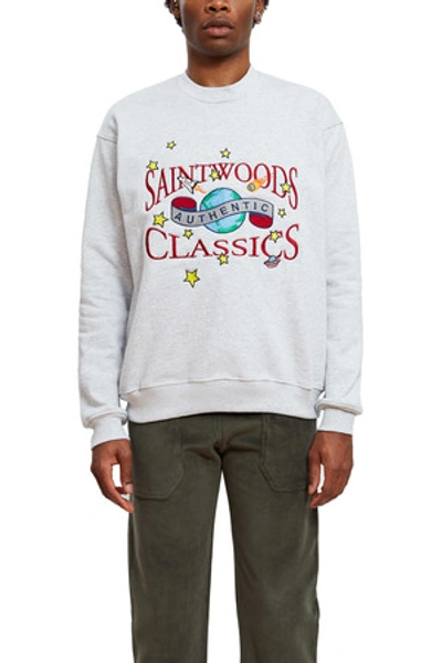 Shop Saintwoods Opening Ceremony Galactic Classic Crewneck In Ash