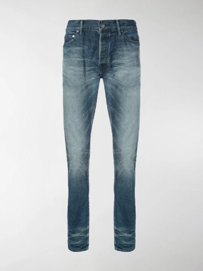 Shop John Elliott Faded Effect Jeans In Blue