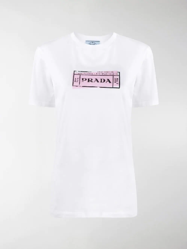 Prada Logo-print T-shirt In 白色 | ModeSens