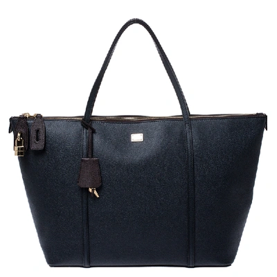 Pre-owned Dolce & Gabbana Dark Blue Leather Miss Escape Tote