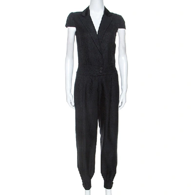 Pre-owned Alexander Mcqueen Black Jacquard Jumpsuit S