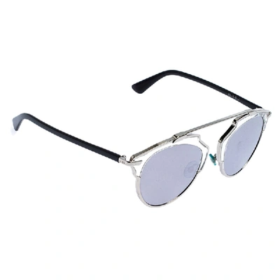 Pre-owned Dior So Real Round Sunglasses In Silver