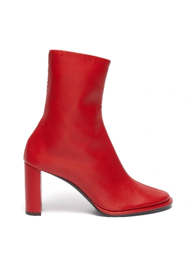 Shop The Row 'tea Time' Leather Ankle Boots In Red