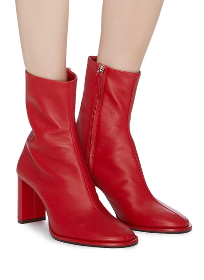 Shop The Row 'tea Time' Leather Ankle Boots In Red