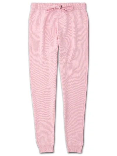 Shop Derek Rose Women's Cashmere Track Pant Daphne Pure Cashmere Pink