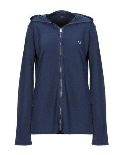 Shop Fred Perry Hooded Sweatshirt In Dark Blue