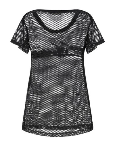 Shop Happiness Woman T-shirt Black Size M Viscose, Elastane, Cotton