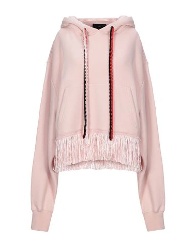 Shop Alanui Hooded Sweatshirt In Light Pink
