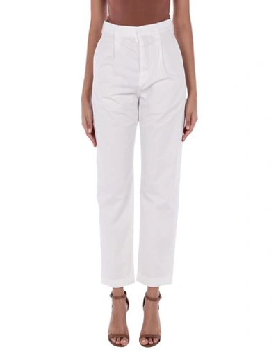 Shop Department 5 Woman Pants White Size 26 Cotton, Flax, Elastane