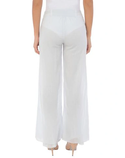 Shop European Culture Woman Pants Ivory Size S Cotton, Lycra In White