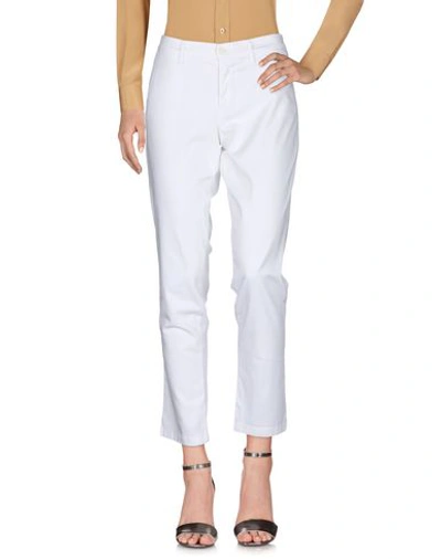 Shop Blauer Woman Pants White Size 27 Cotton, Elastane