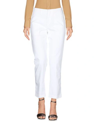 Shop Dondup Woman Pants White Size 27 Cotton, Elastane