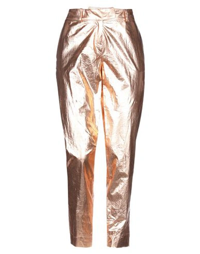 Shop Manila Grace Woman Pants Copper Size 8 Cotton In Orange